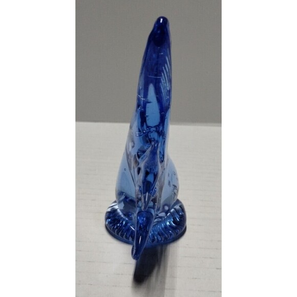 Blown Glass Blue Angel Fish Figurine paper weight. Controlled Bubble 4" tall - Picture 4 of 6